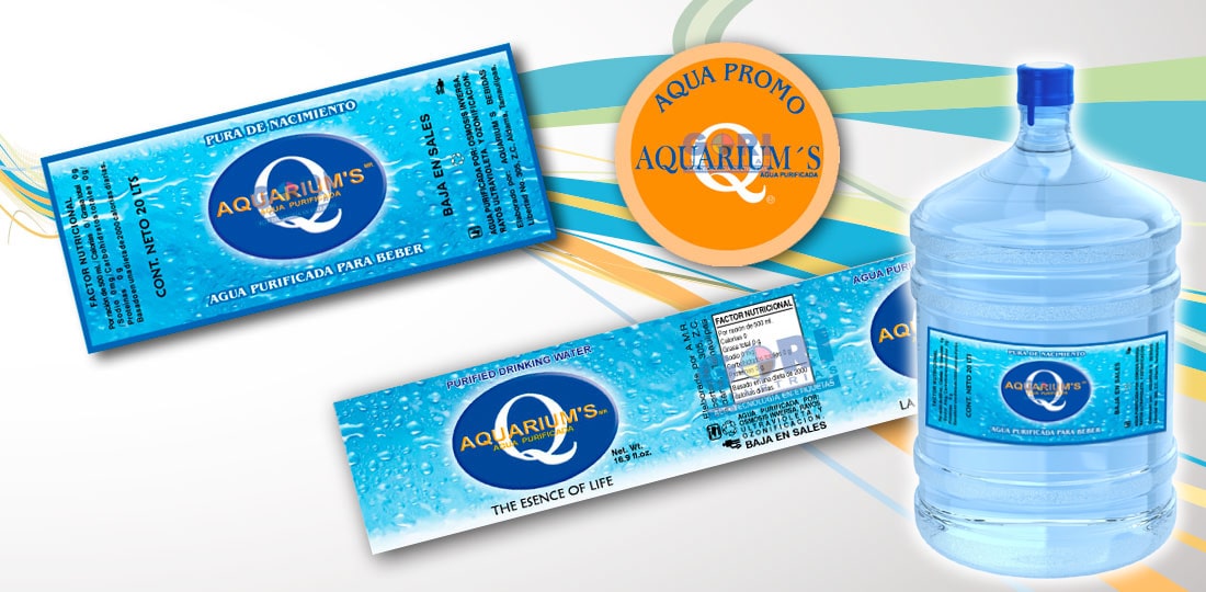 Etiqueta autoadherible Agua Aquariums