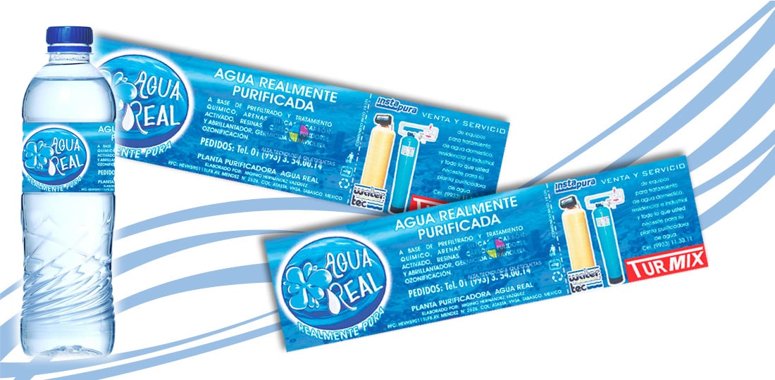 Etiqueta autoadherible Agua Real