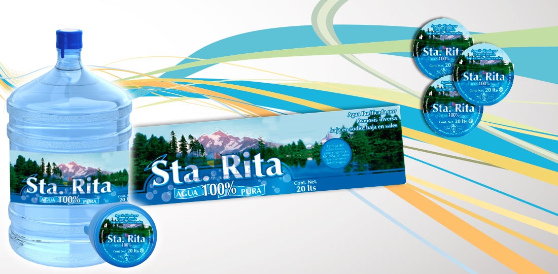 Etiqueta autoadherible Agua Santa Rita