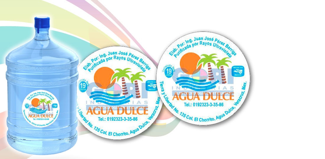 Etiqueta autoadherible Agua Dulce