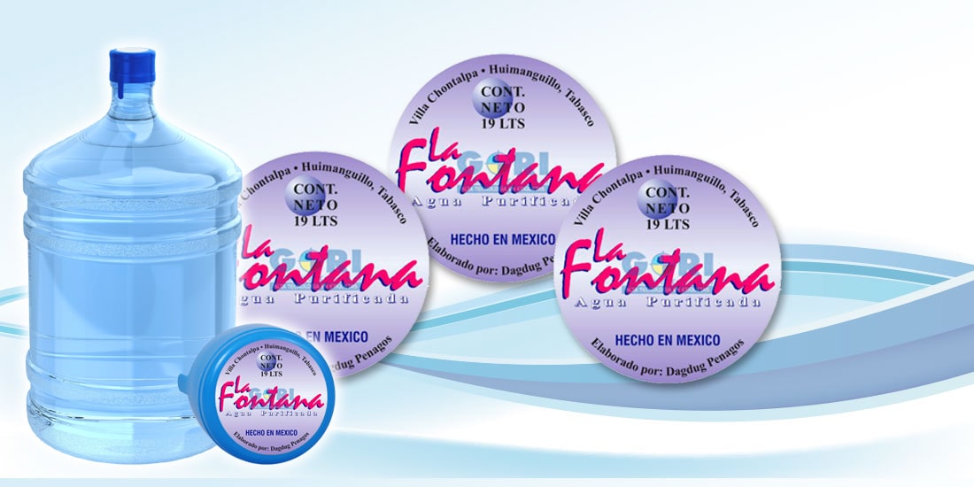 Etiqueta autoadherible Agua La Fontana