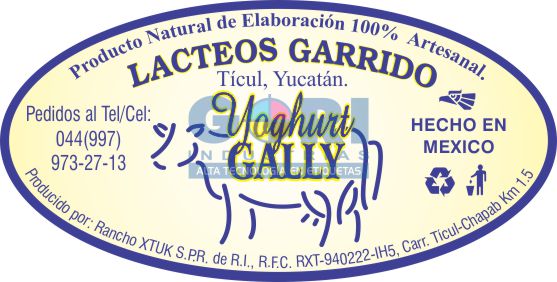 Etiqueta autoadherible Lácteos Garrido