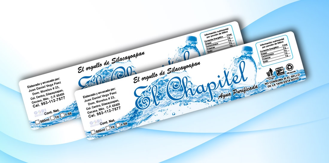 Etiquetas Adheribles Agua El Chapitel