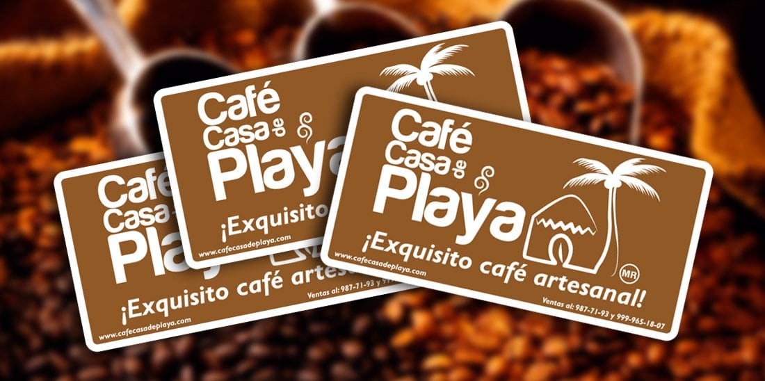 Etiqueta autoadherible Café Casa de Playa
