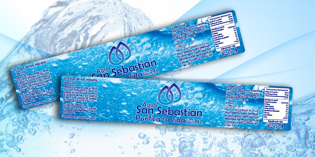 Etiqueta Autoadherible Agua San Sebastián