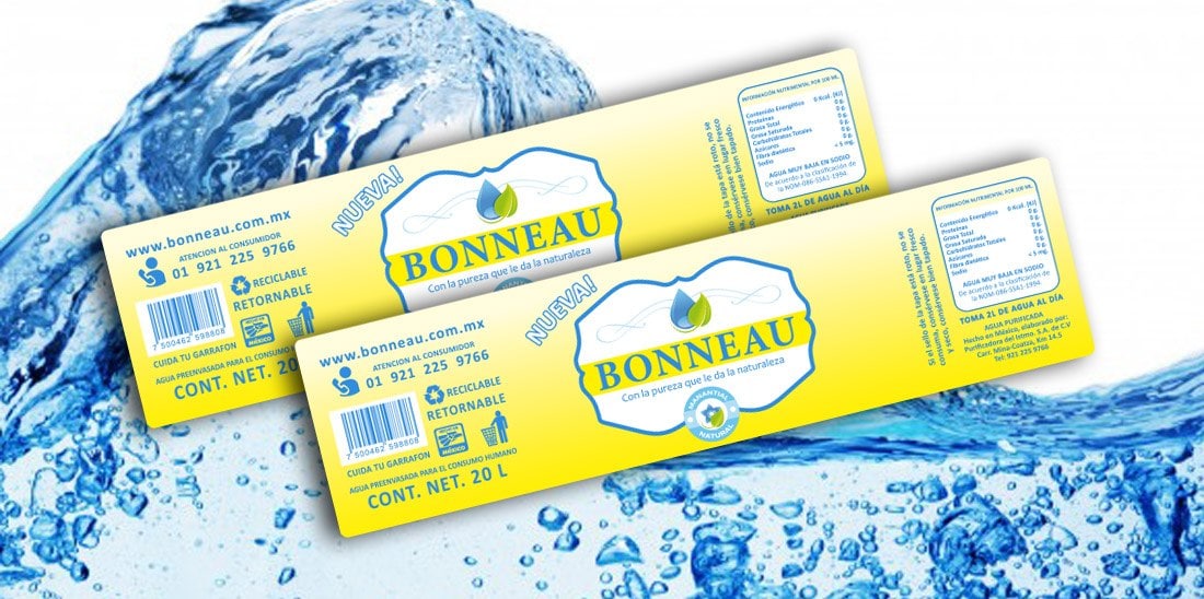 Etiqueta autoadherible Agua Bonneau