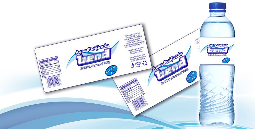 Etiqueta autoadherible Agua Bend