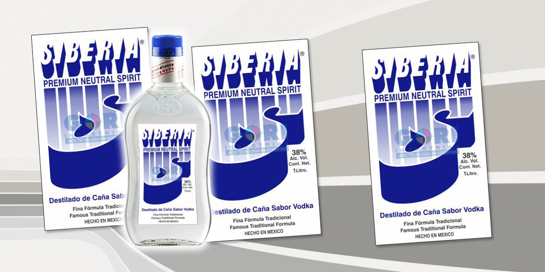 Etiqueta autoadherible Licor Siberia