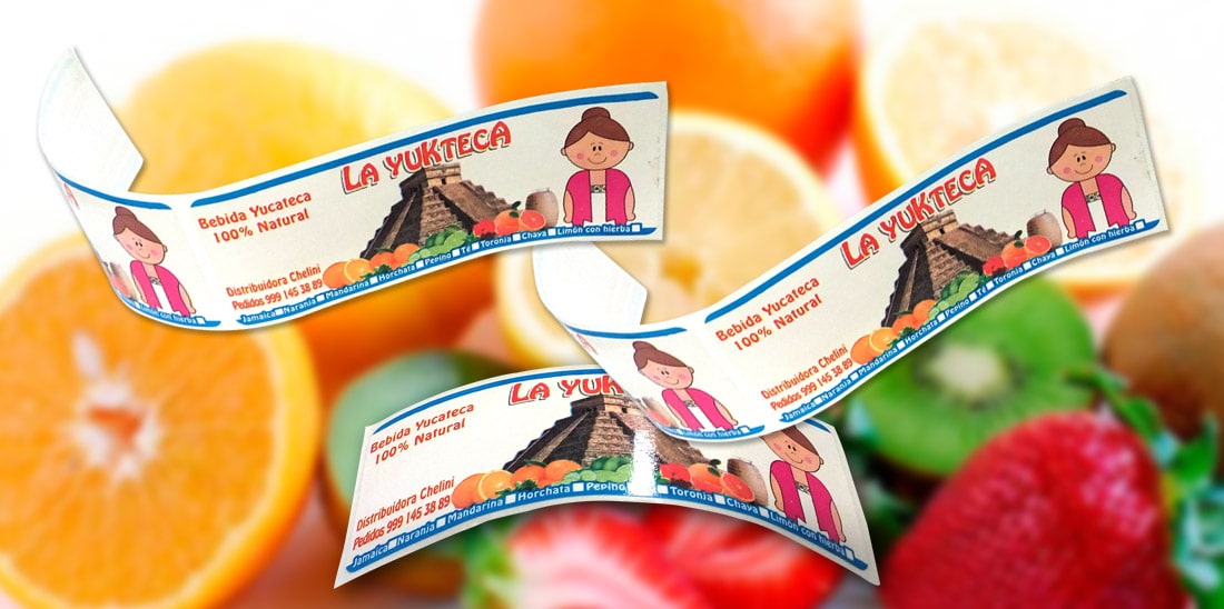 Etiqueta autoadherible bebidas La Yukteca
