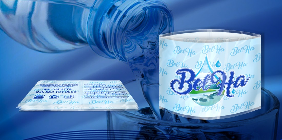 Etiqueta autoadherible Agua Bel Ha