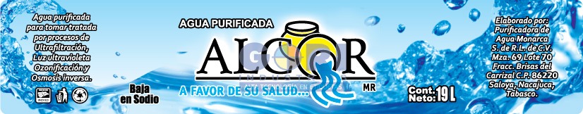 Etiqueta autoadherible agua Alcor