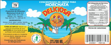 Horchata Deliciosa etiquetas adhesivas