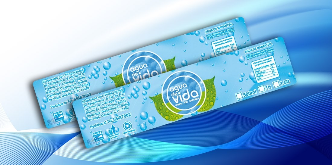 Etiquetas Autoadheribles Agua Vida