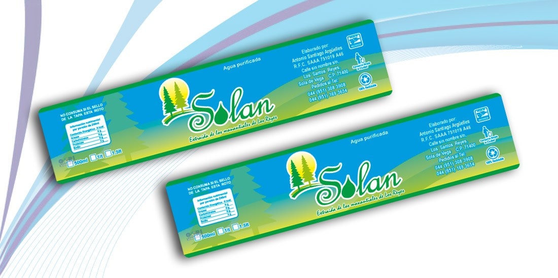 Etiquetas Autoadheribles Agua Solan