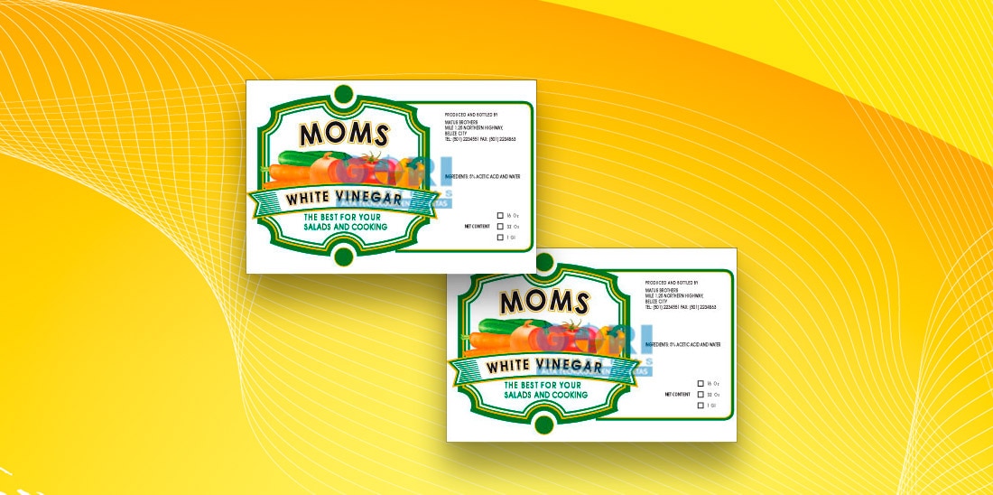 Moms vinegar etiqueta adhesiva